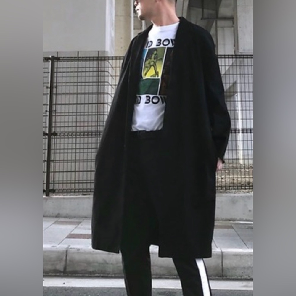 NEUW Nieuwlandstraat Men Relaxed Long Coat XL Black‎ Indigo Button Down Cotton
